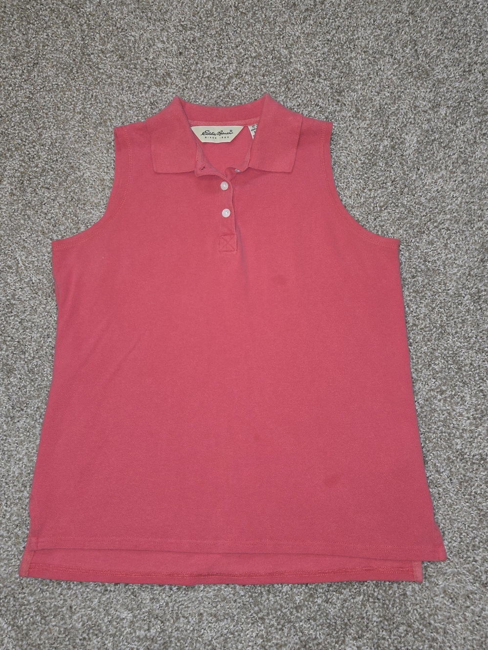 Eddie Bauer Sleeveless Polo Tank in Coral